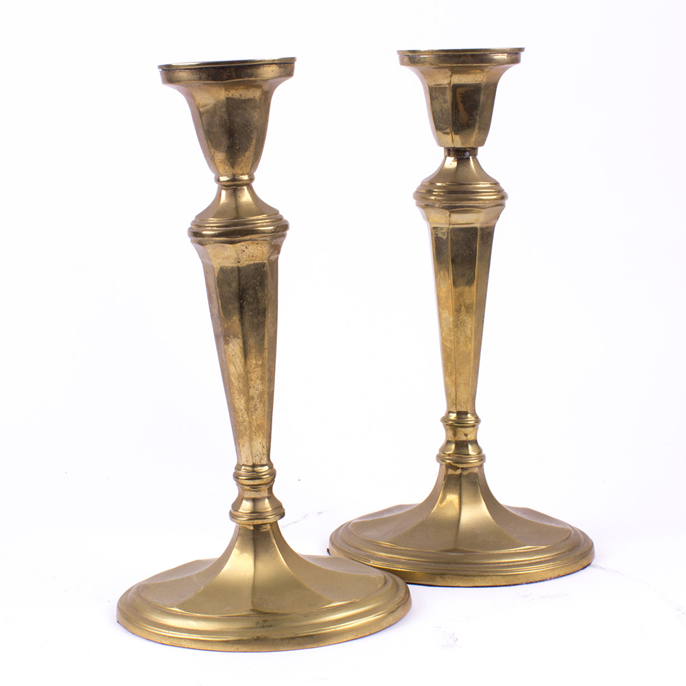 Pair of Andrea by Sadek Brass Candlesticks