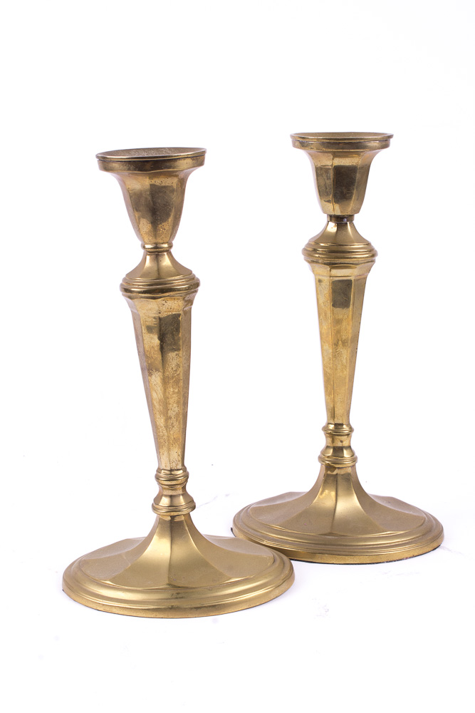 Pair of Andrea by Sadek Brass Candlesticks