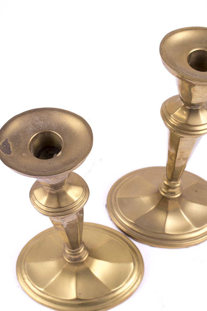 Pair of Andrea by Sadek Brass Candlesticks