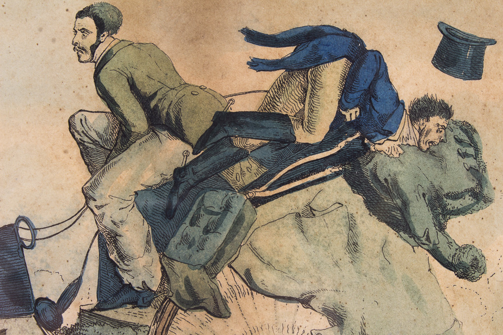 Antique Framed Hand Colored Etching