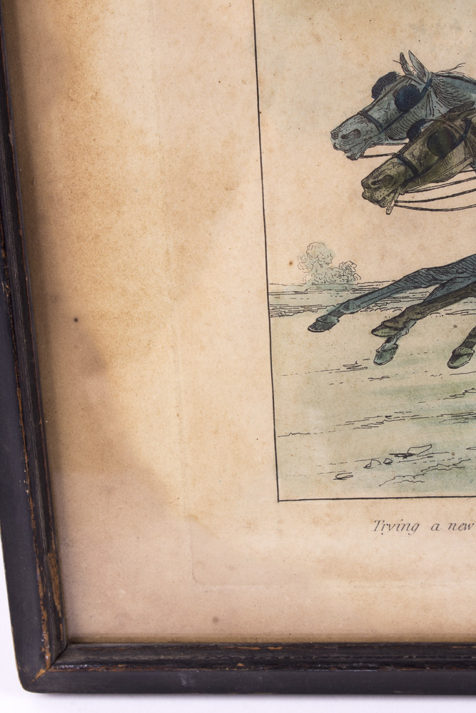 Antique Framed Hand Colored Etching