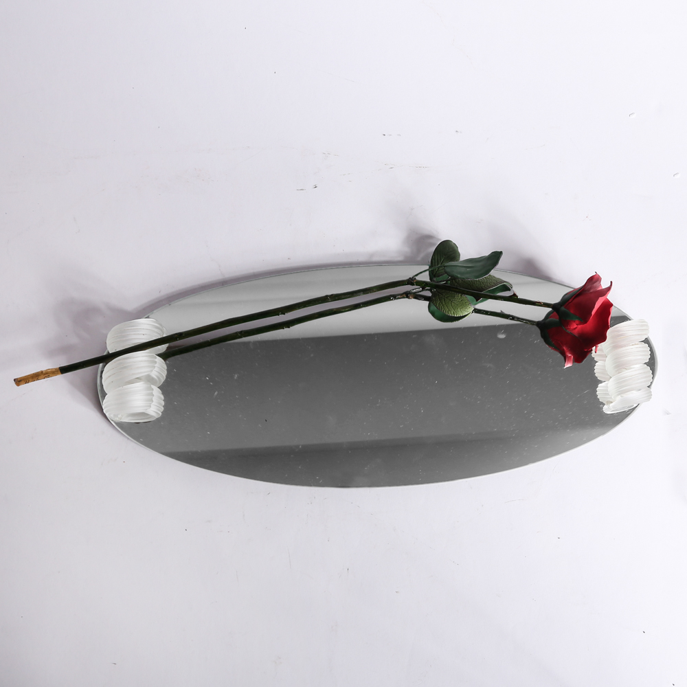 Porcelain Rose and Vanity Mirror Tray