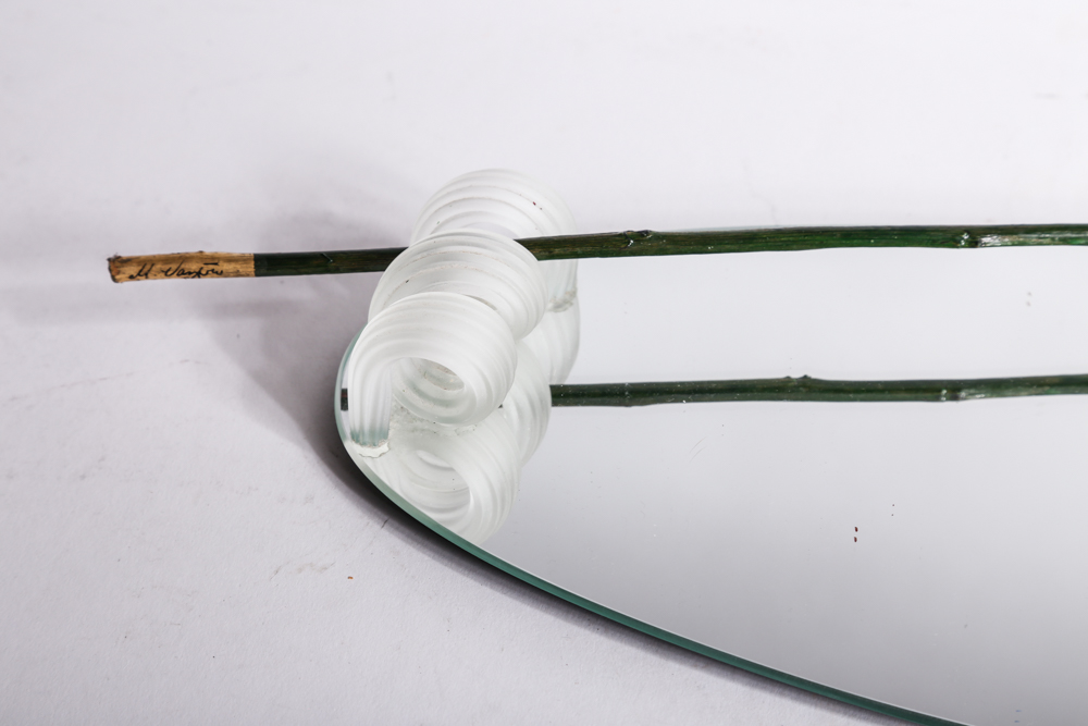 Porcelain Rose and Vanity Mirror Tray