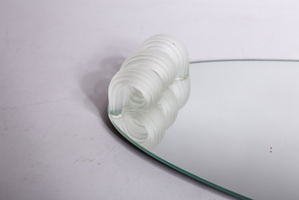 Porcelain Rose and Vanity Mirror Tray