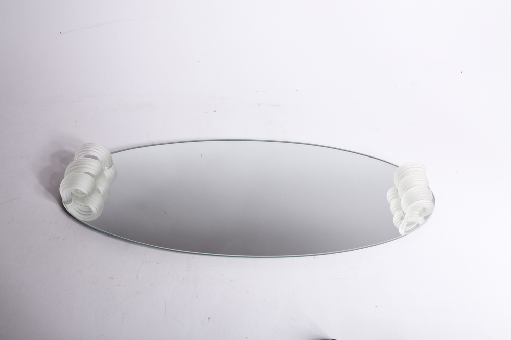 Porcelain Rose and Vanity Mirror Tray