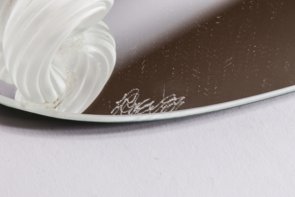 Porcelain Rose and Vanity Mirror Tray