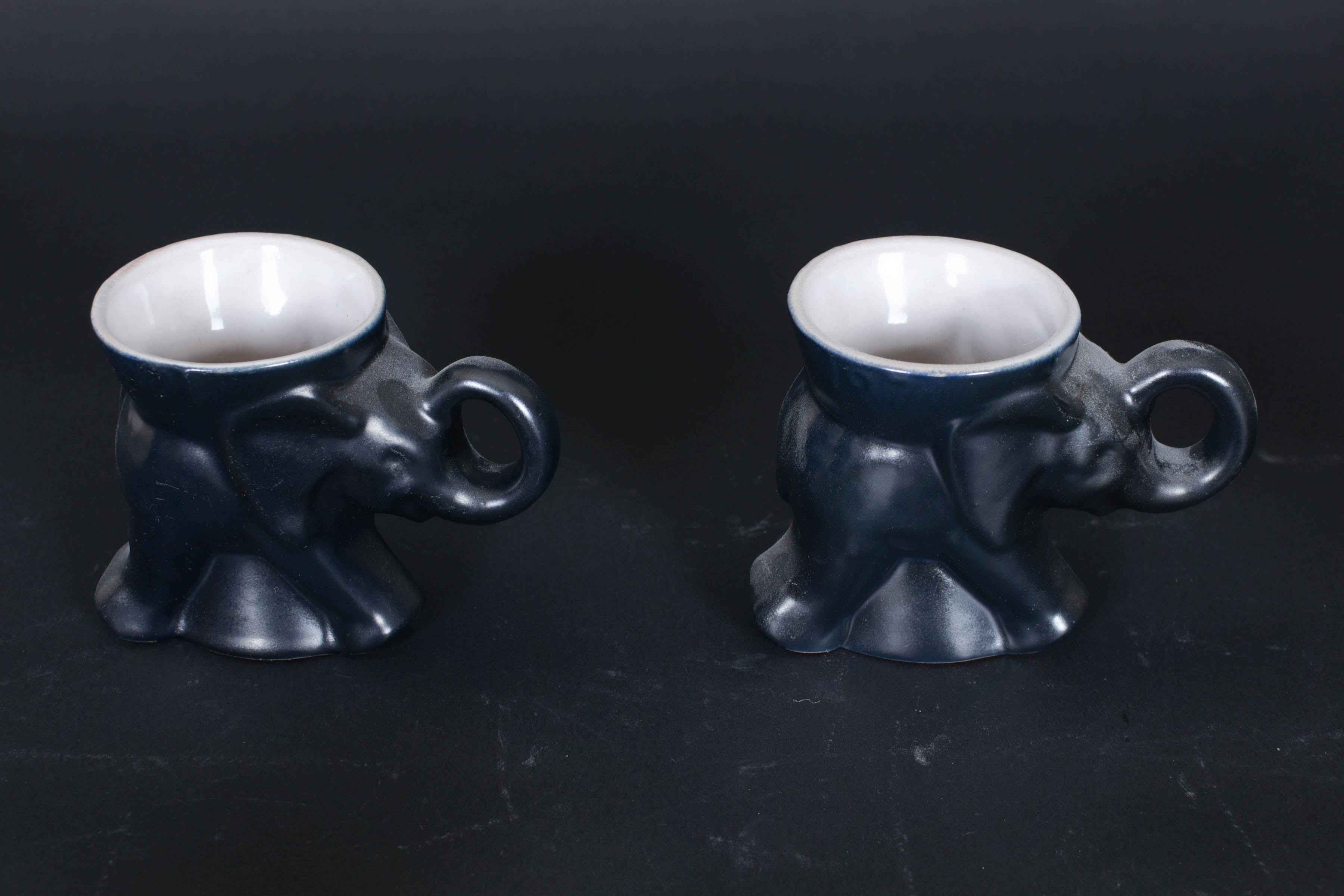 A Set of Vintage Frankoma GOP Mugs and Display Shelf