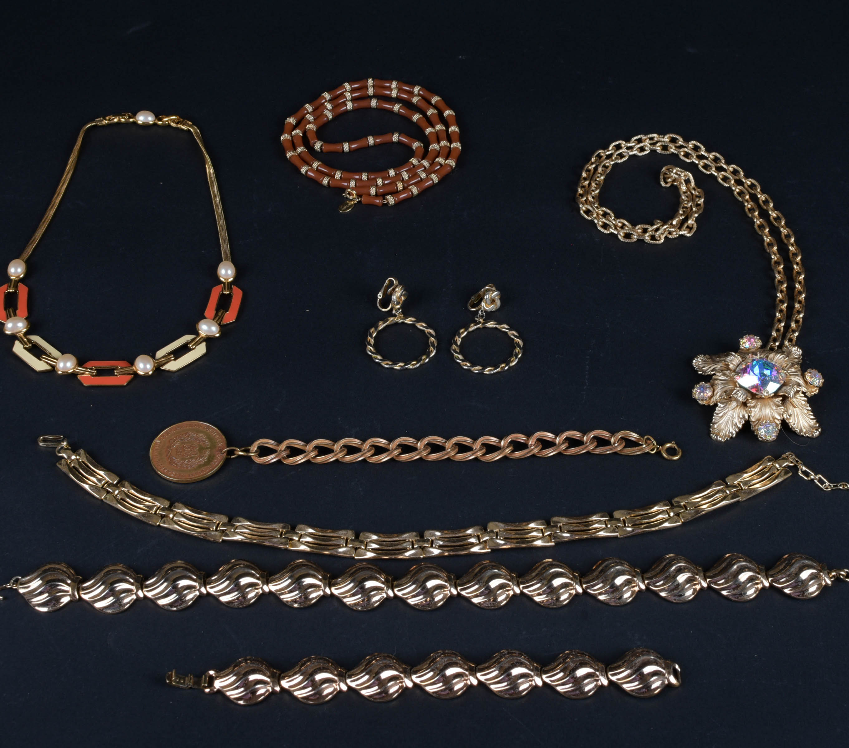 Group of Gold-Tone Costume Jewelry