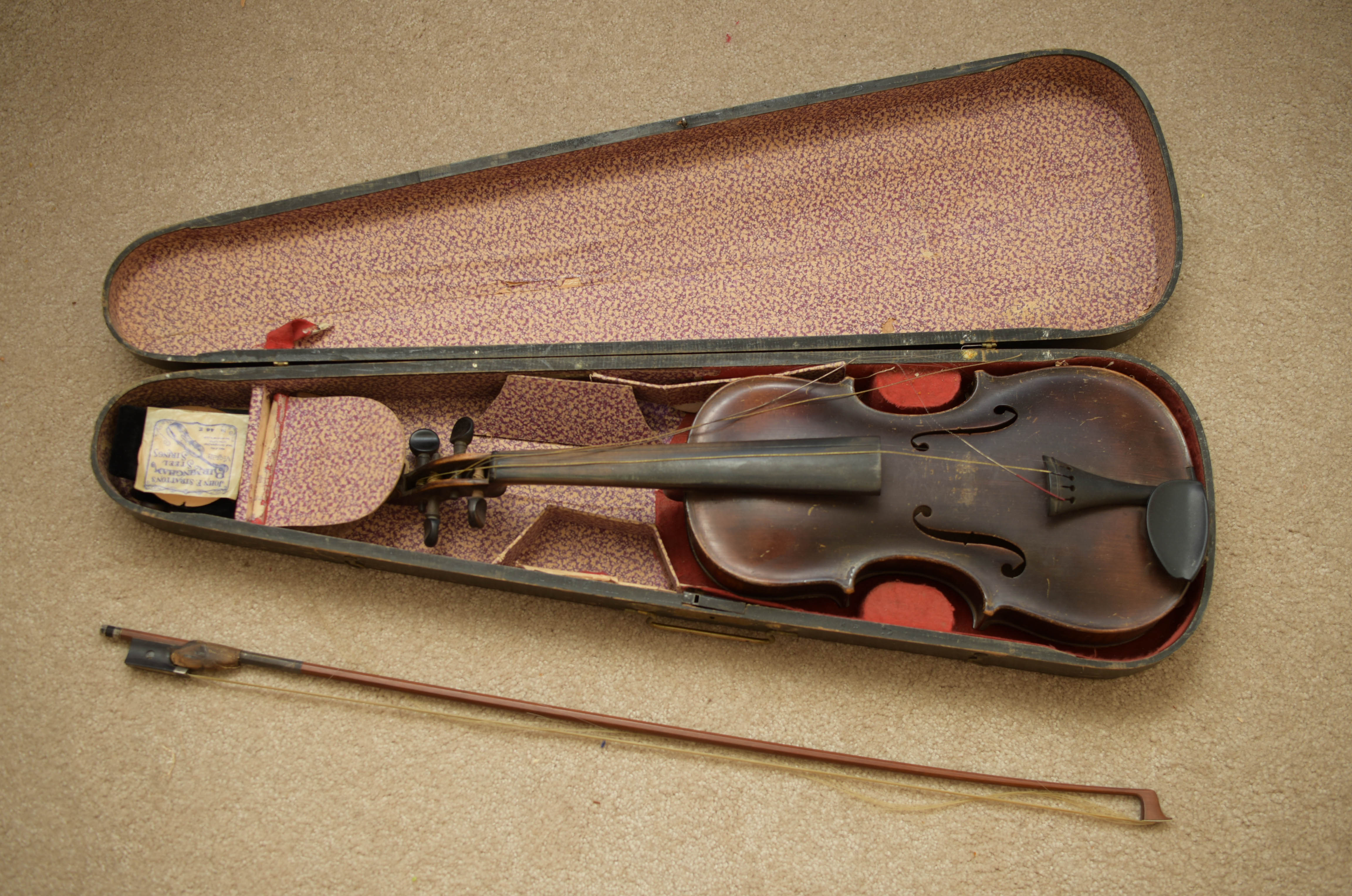 Vintage Violin with Bow and Case