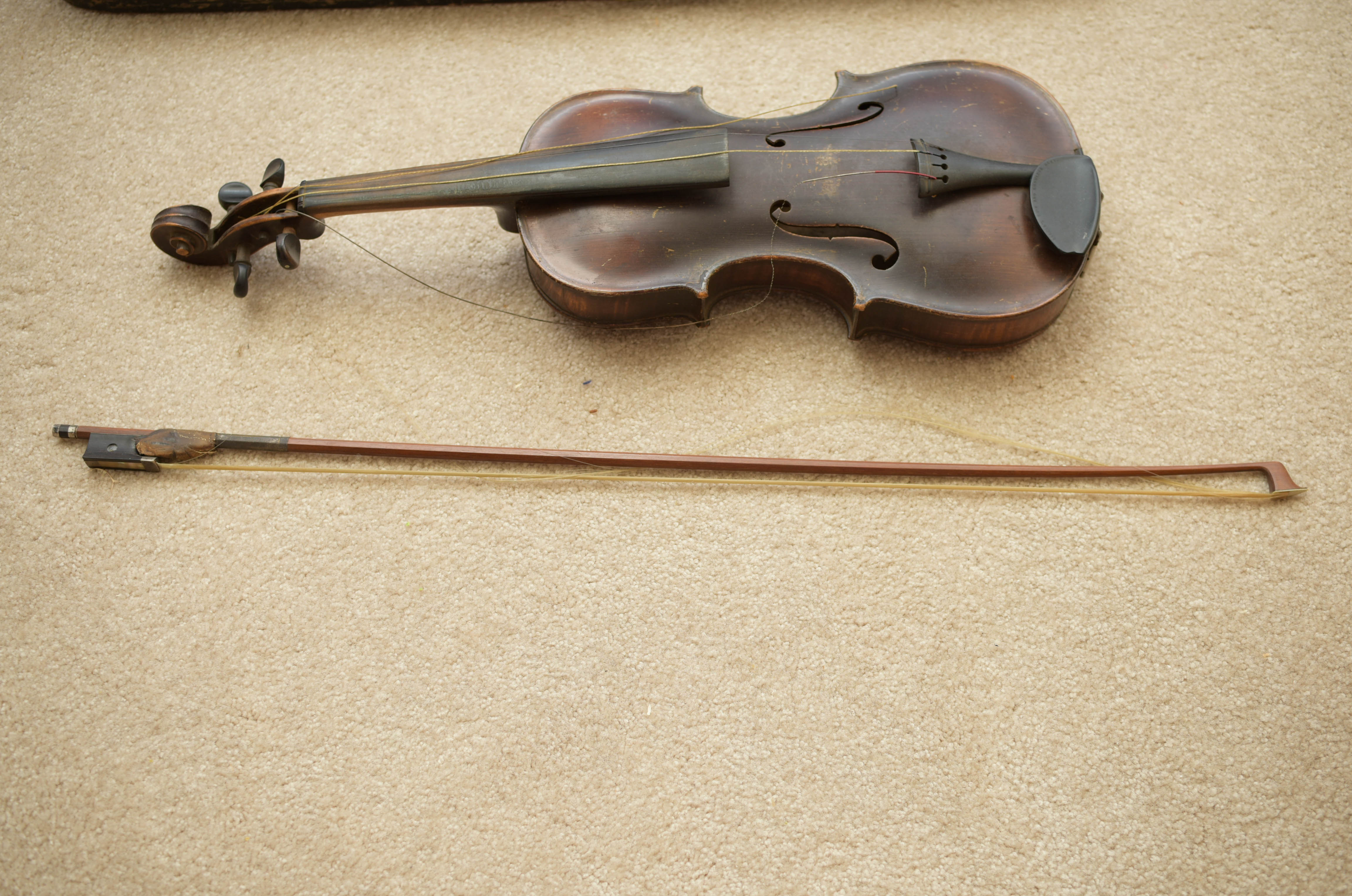 Vintage Violin with Bow and Case
