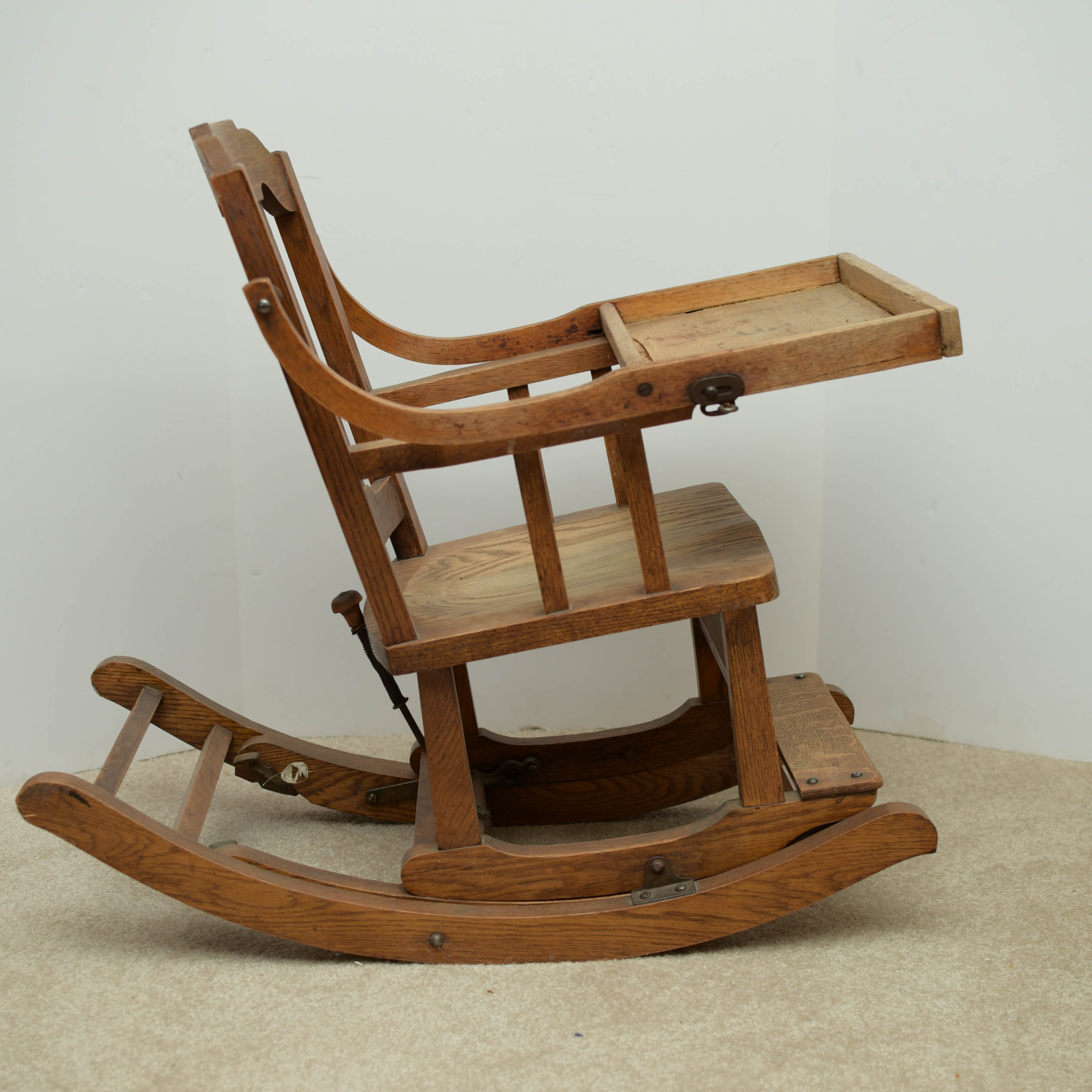 Antique Oak Convertible High Chair