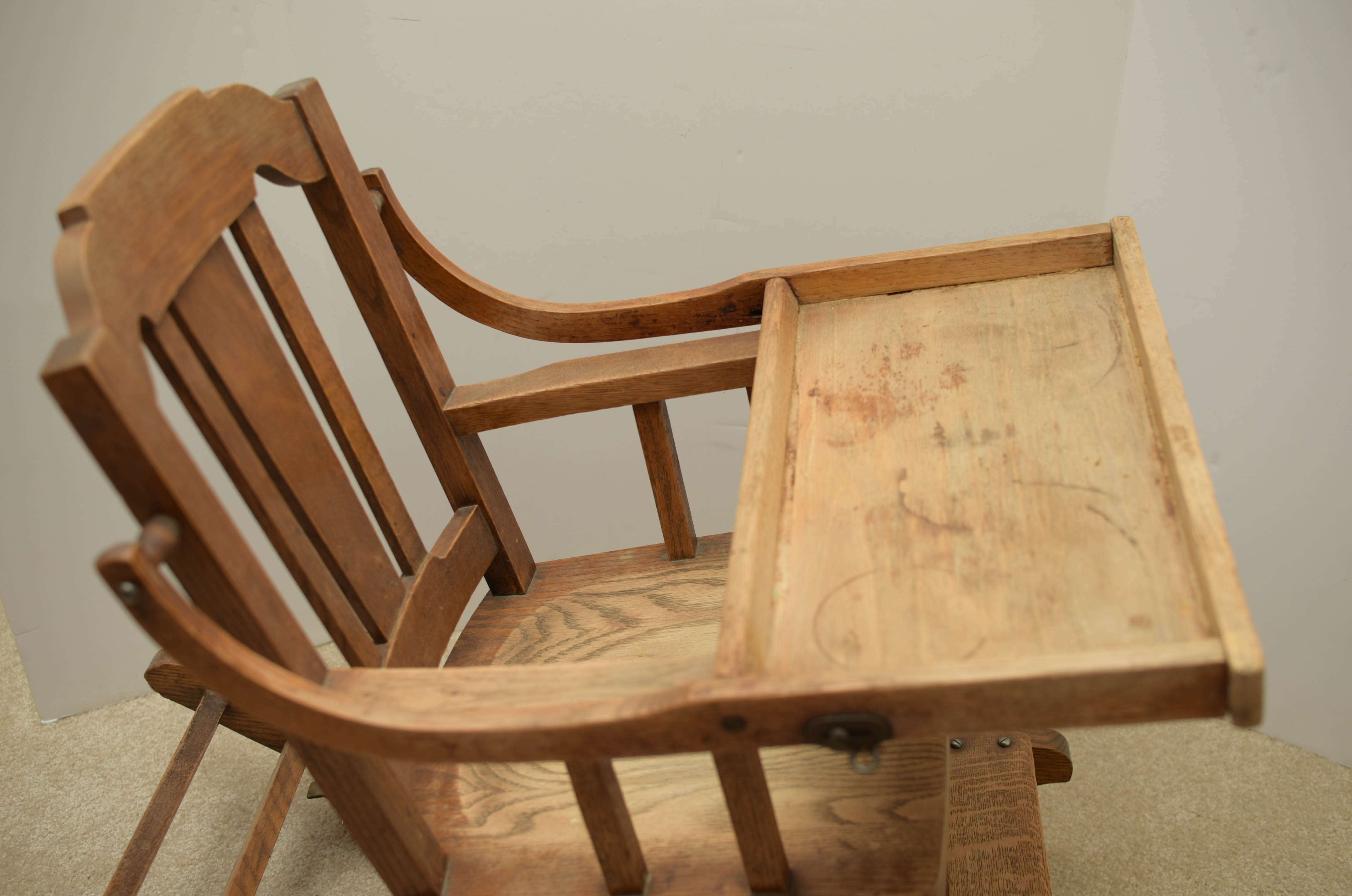 Antique Oak Convertible High Chair