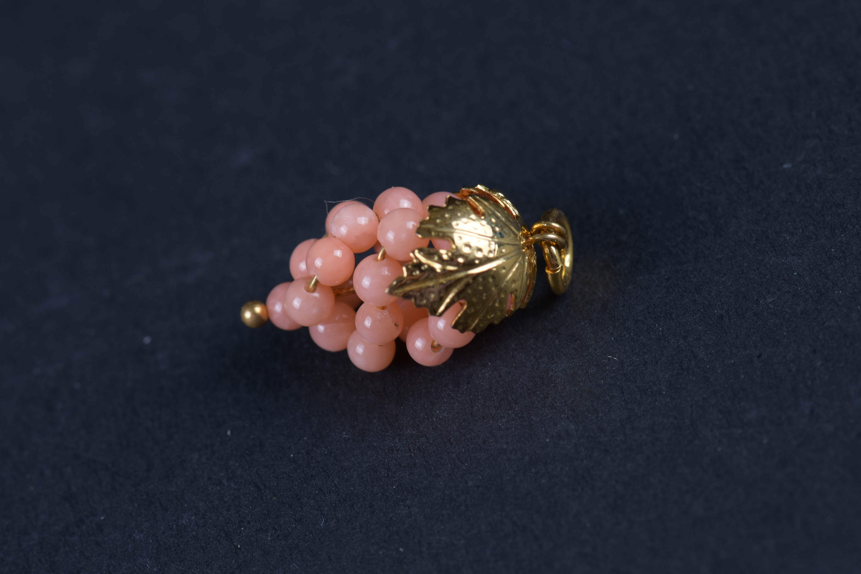 Gold Pinecone and Botryoidal Pendant Pair