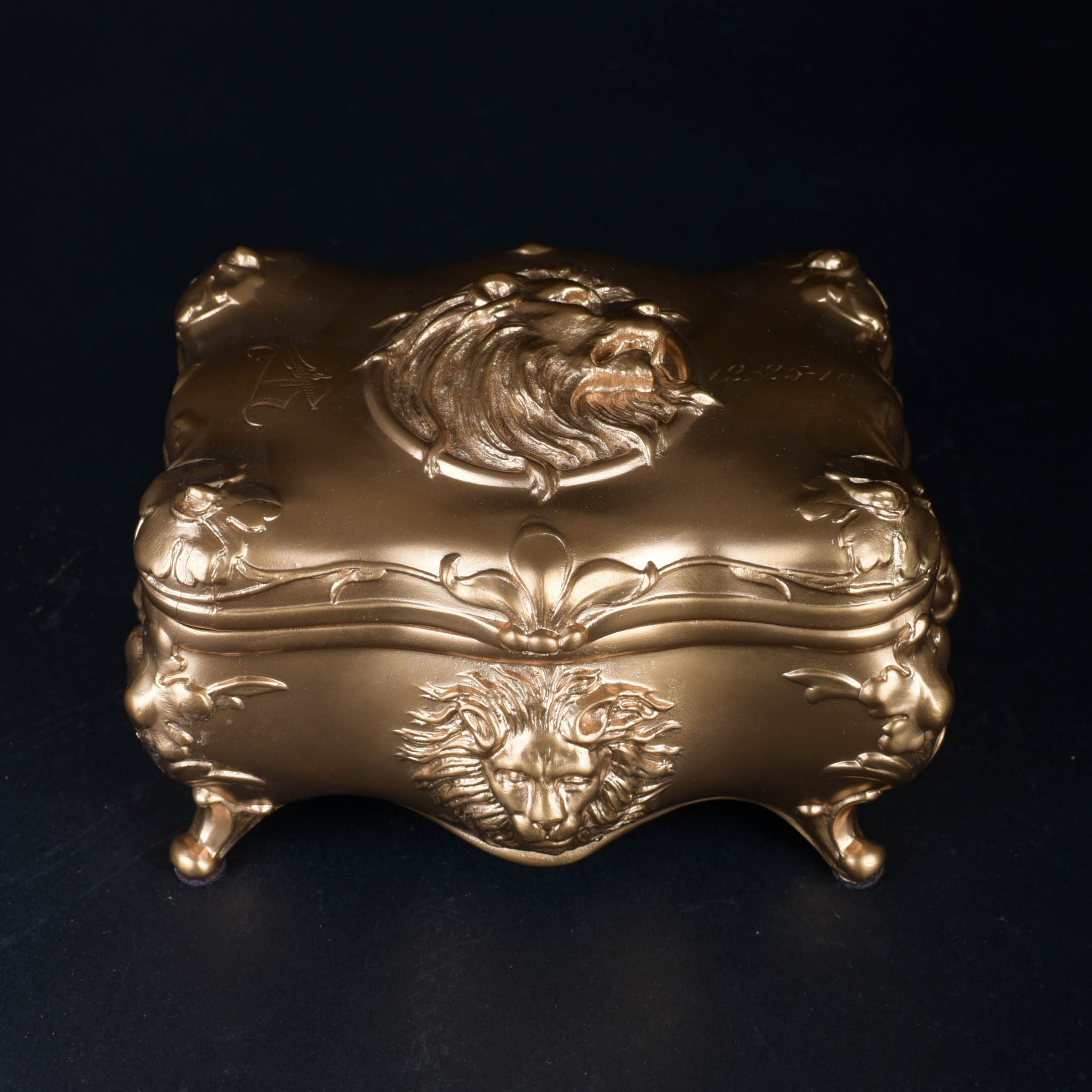 Gilt Box with Lion Heads