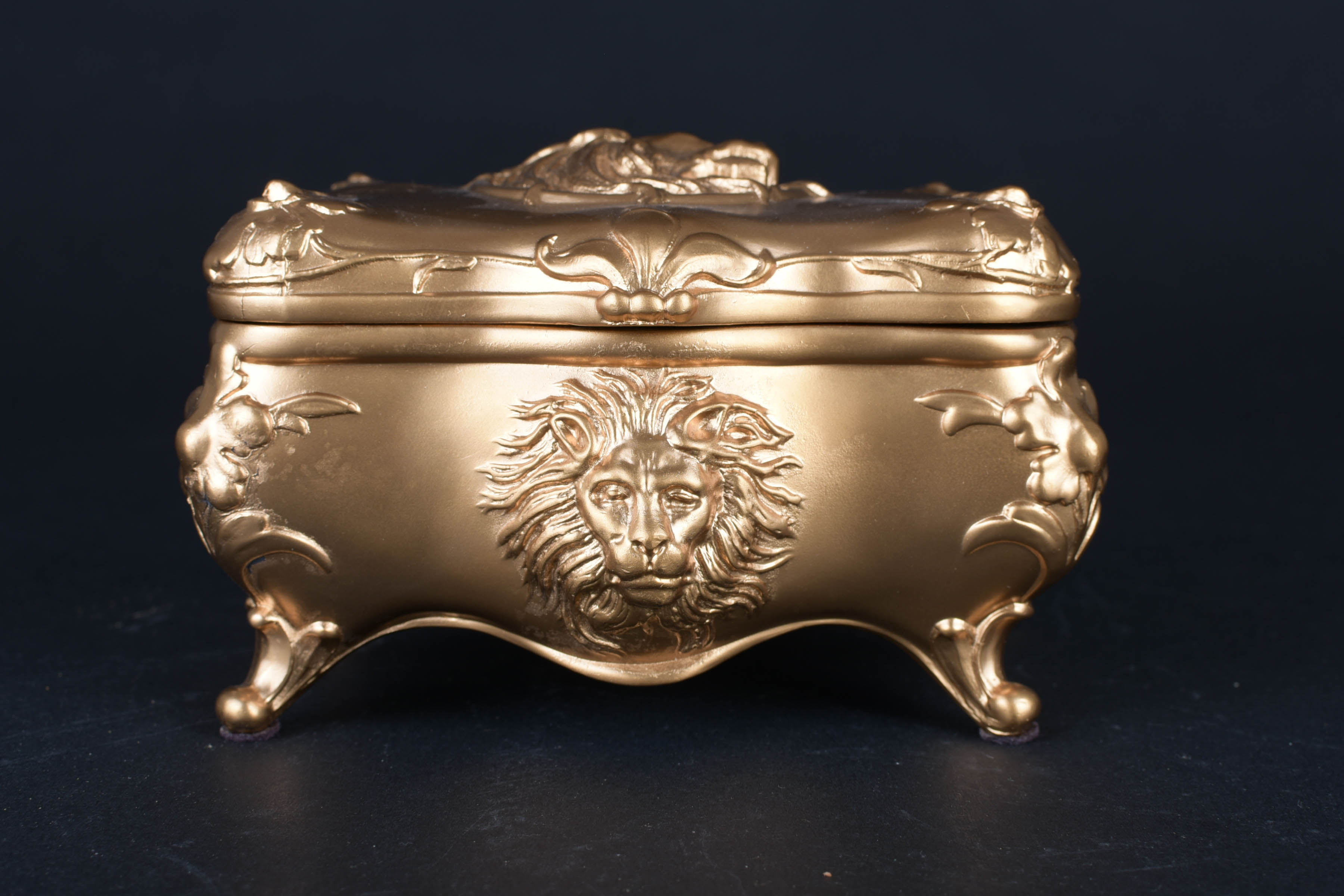 Gilt Box with Lion Heads