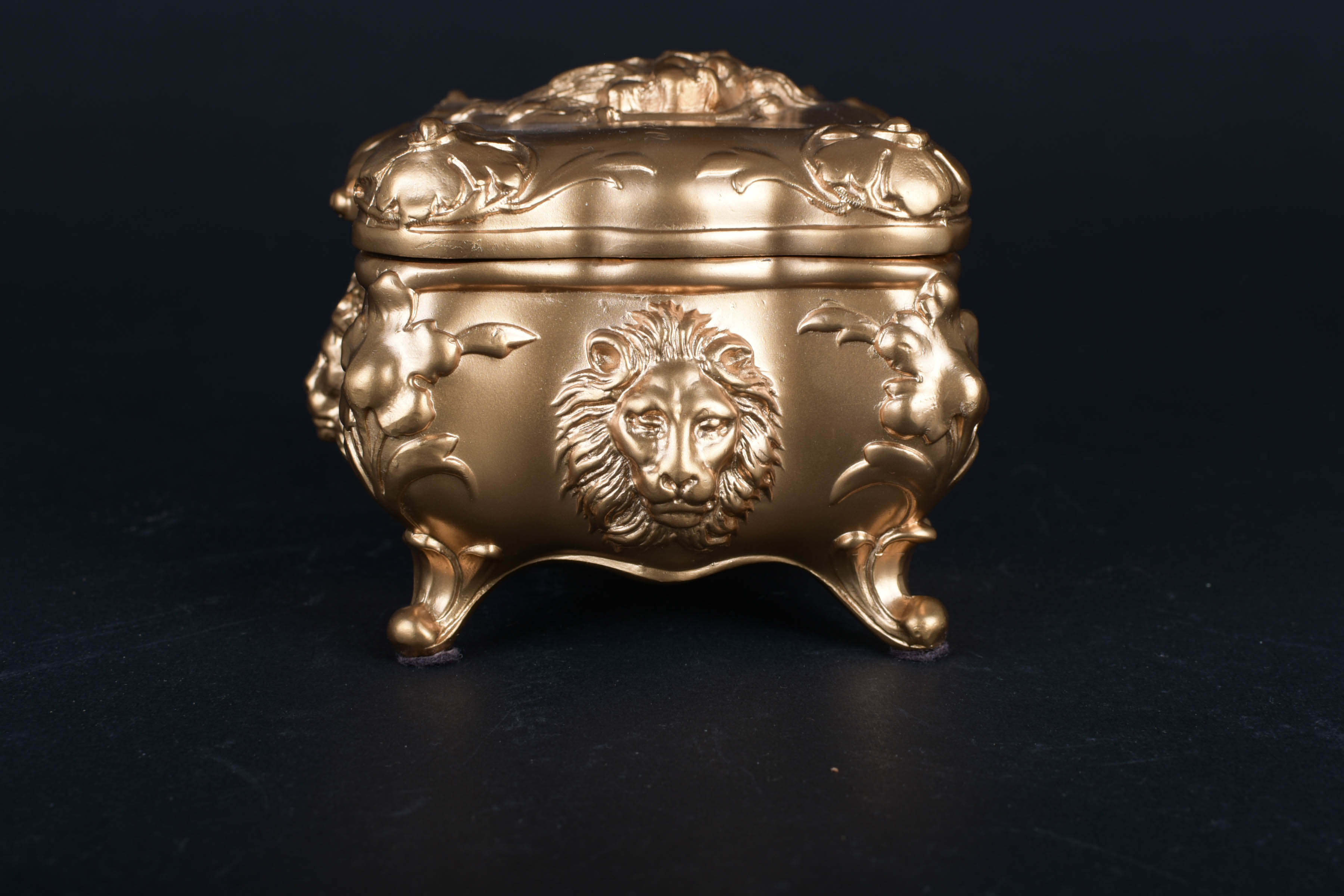 Gilt Box with Lion Heads