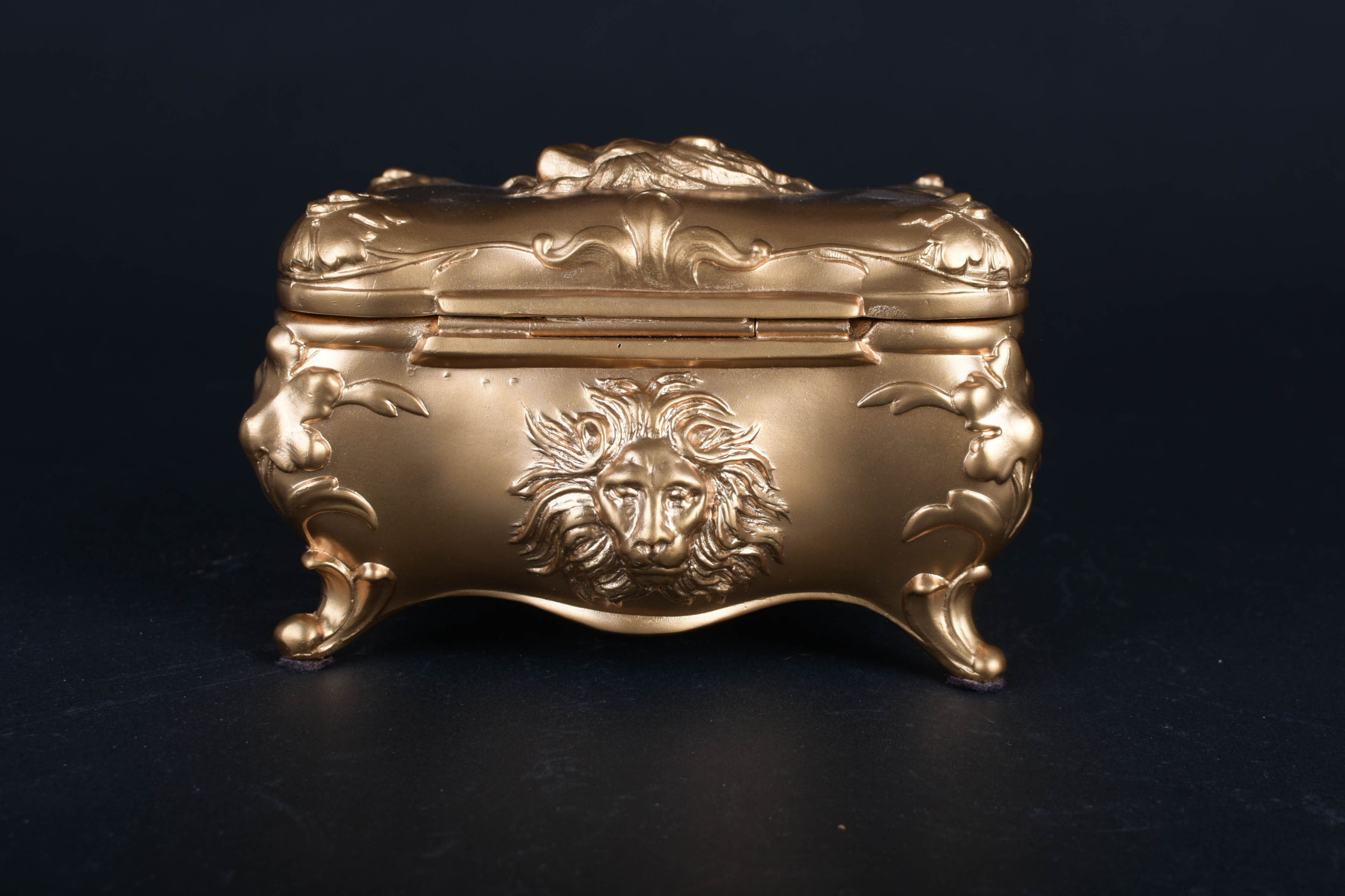 Gilt Box with Lion Heads