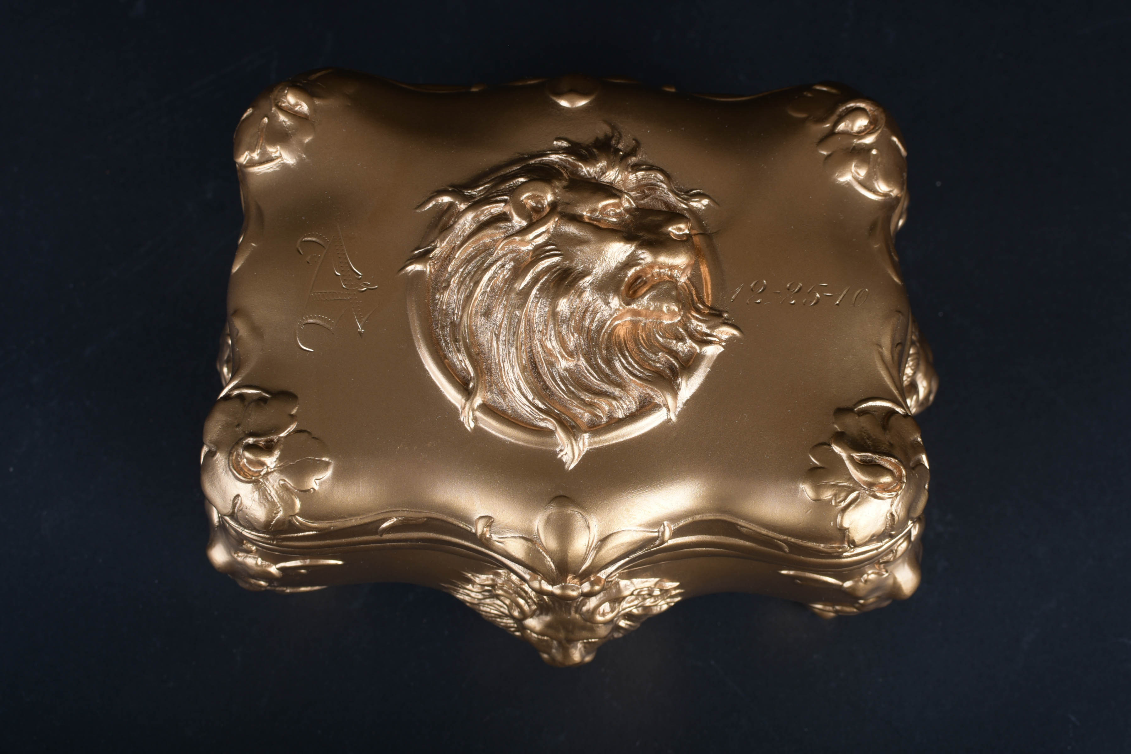 Gilt Box with Lion Heads