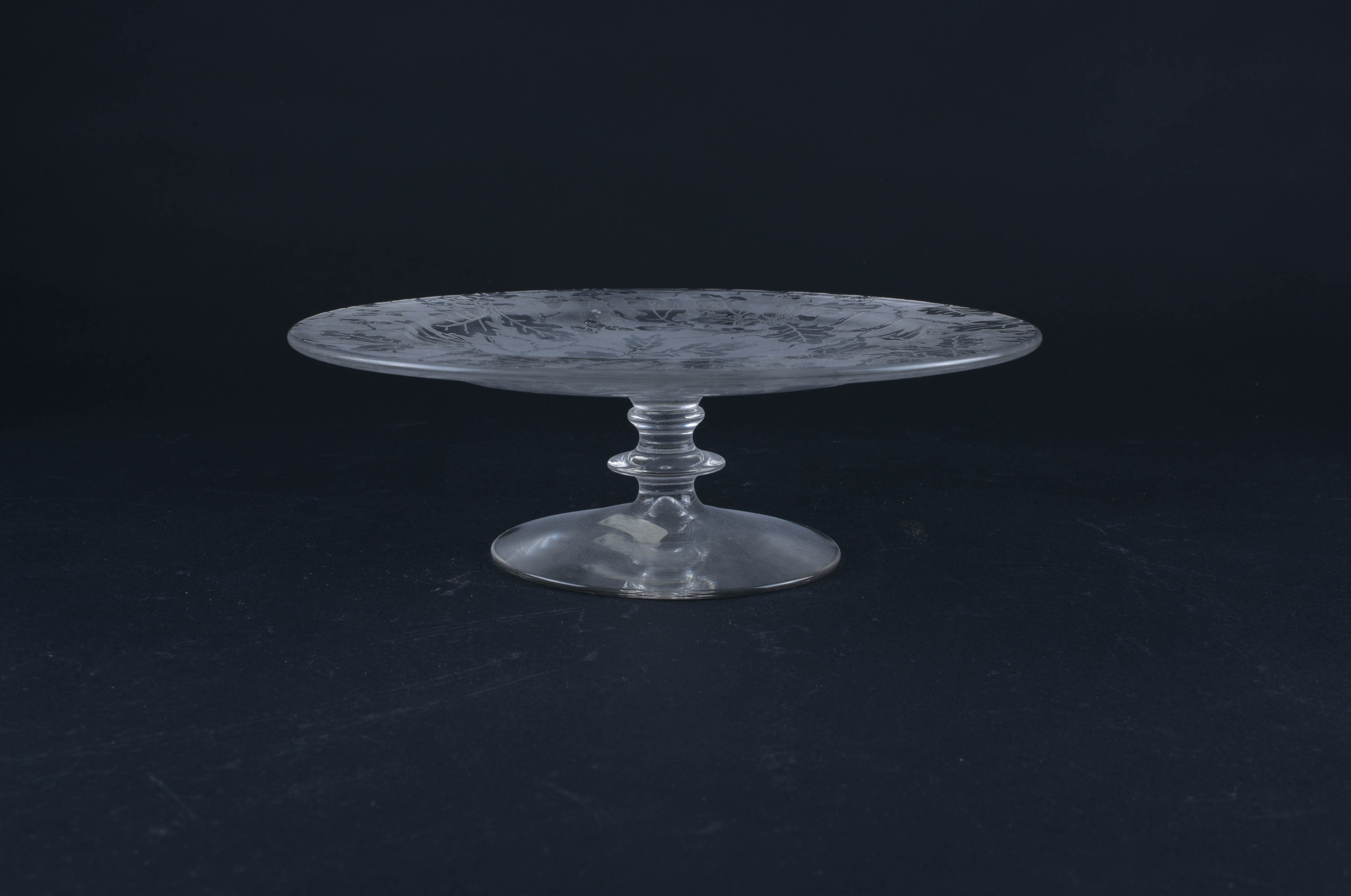 Oak Etched Glass Serving Pieces