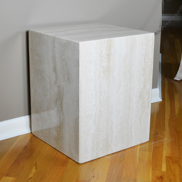 Contemporary Travertine Pedestal