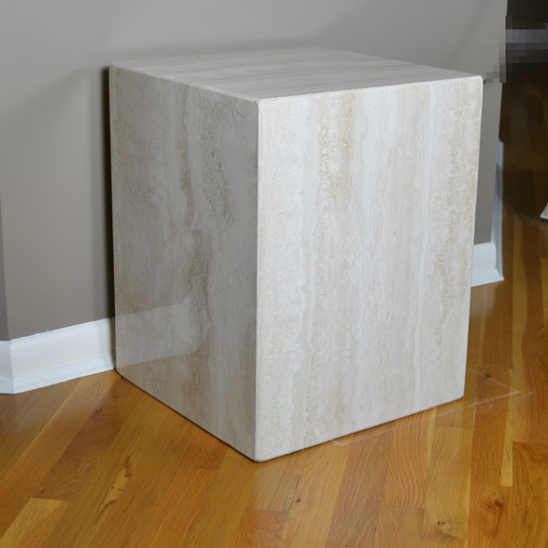 Contemporary Travertine Pedestal
