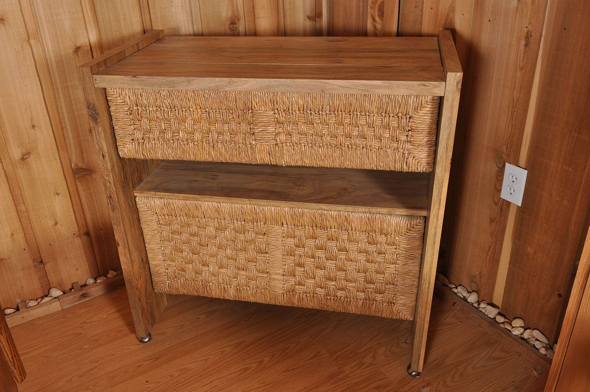 Mid Century Modern Style Rattan Bar and Stools