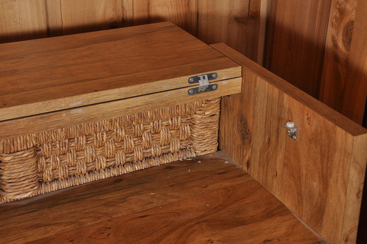 Mid Century Modern Style Rattan Bar and Stools