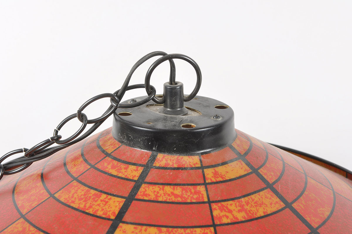 Vintage Breweriana Wiedemann Beer Faux Amber Glass Hanging Light Signage