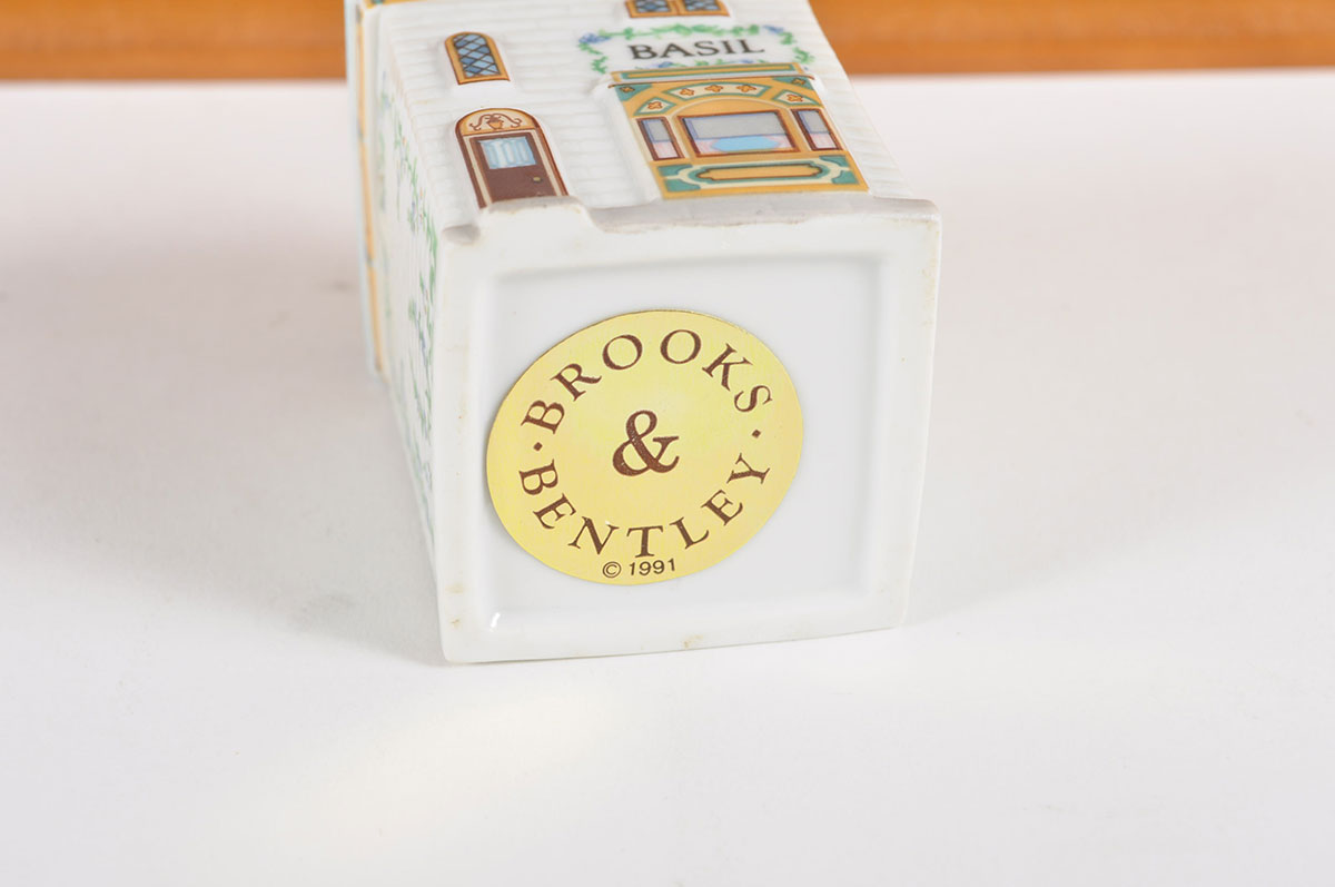 Lenox "Spice Village" Porcelain Spice Jars with Wood Display Rack