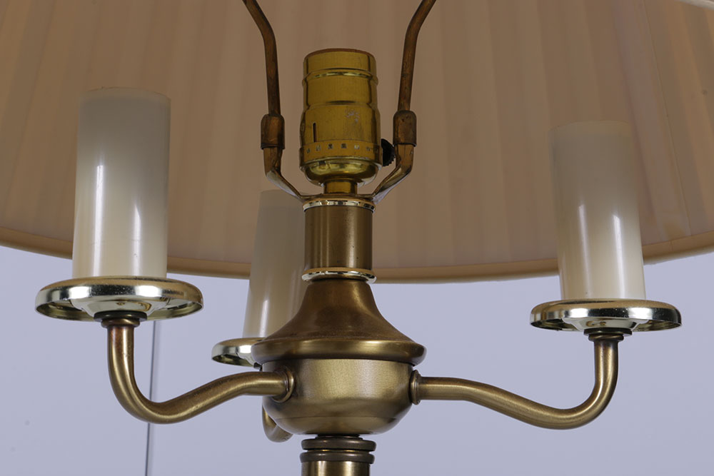 Two Brass Finish Floor Lamps