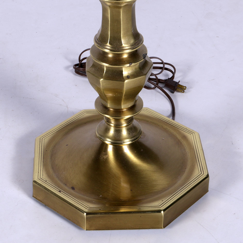 Two Brass Finish Floor Lamps