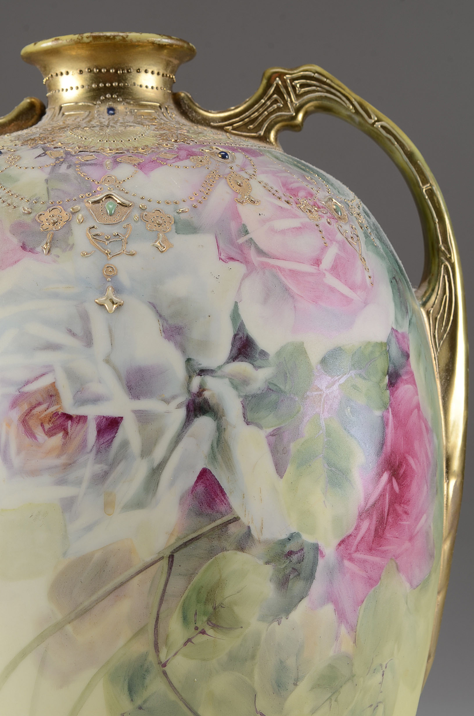 Circa 1891-1911 Large Hand-Painted Nippon Vase