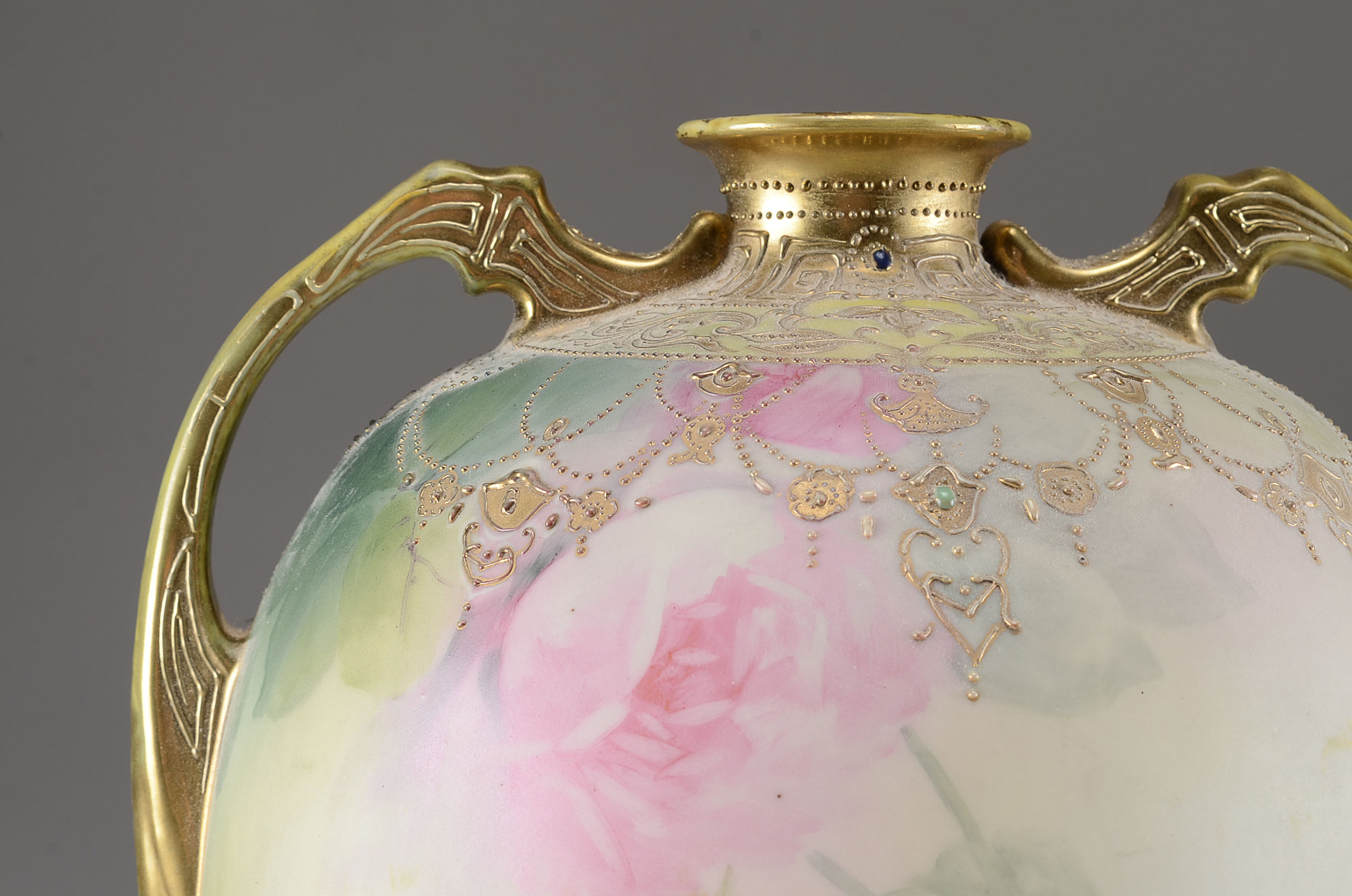 Circa 1891-1911 Large Hand-Painted Nippon Vase