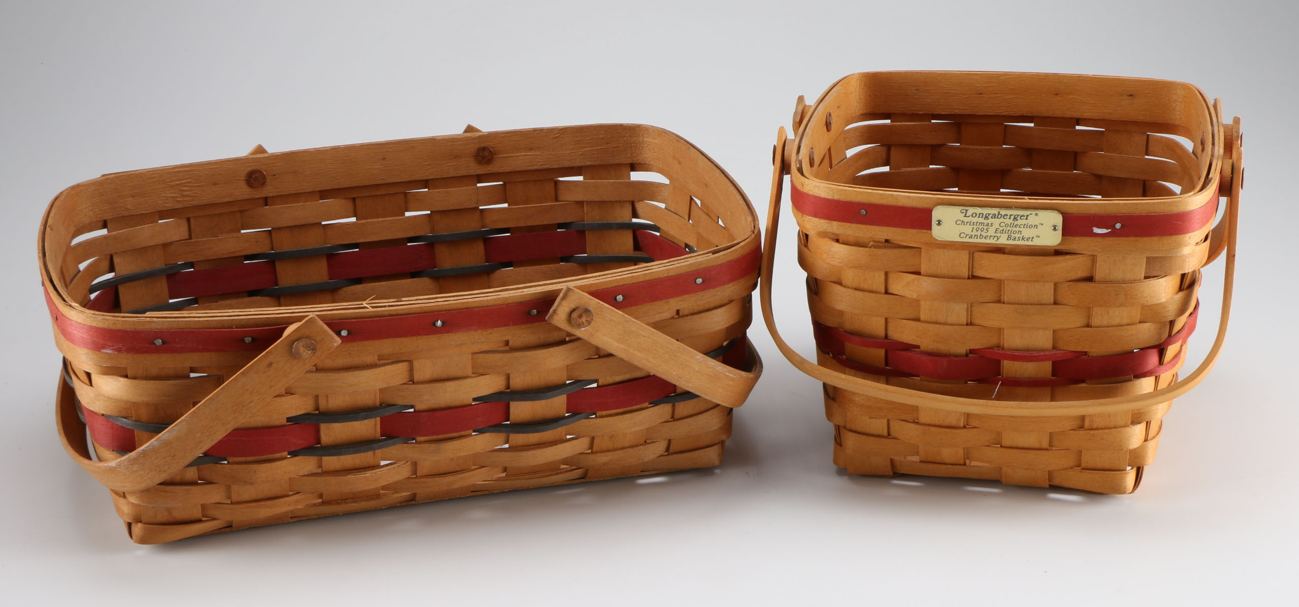A Collection of Five 1990s Longaberger Handwoven Baskets