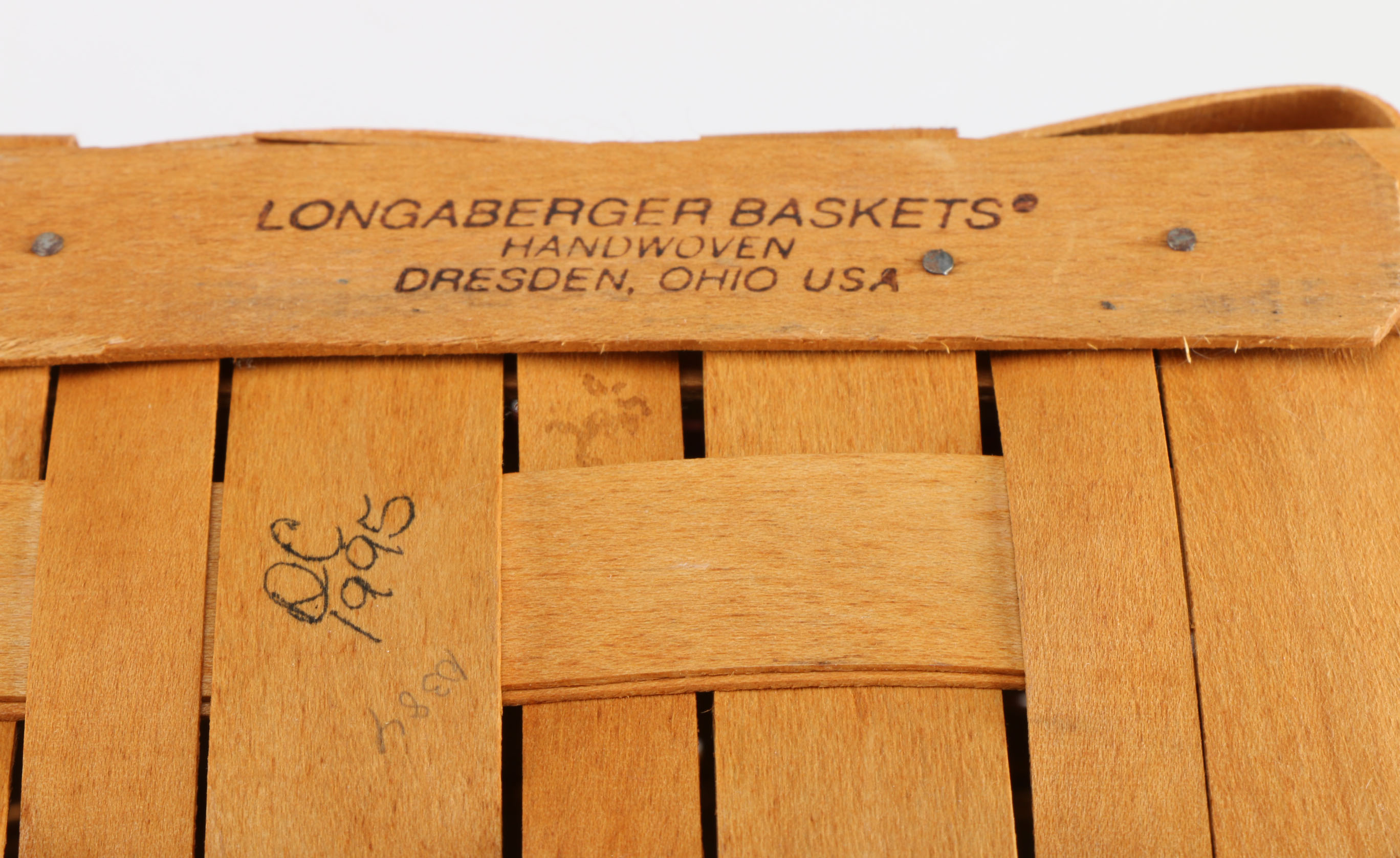 A Collection of Five 1990s Longaberger Handwoven Baskets