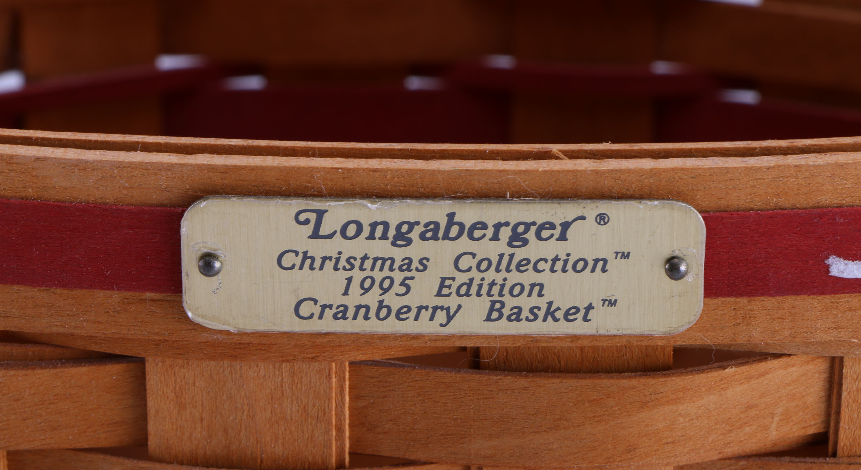 A Collection of Five 1990s Longaberger Handwoven Baskets