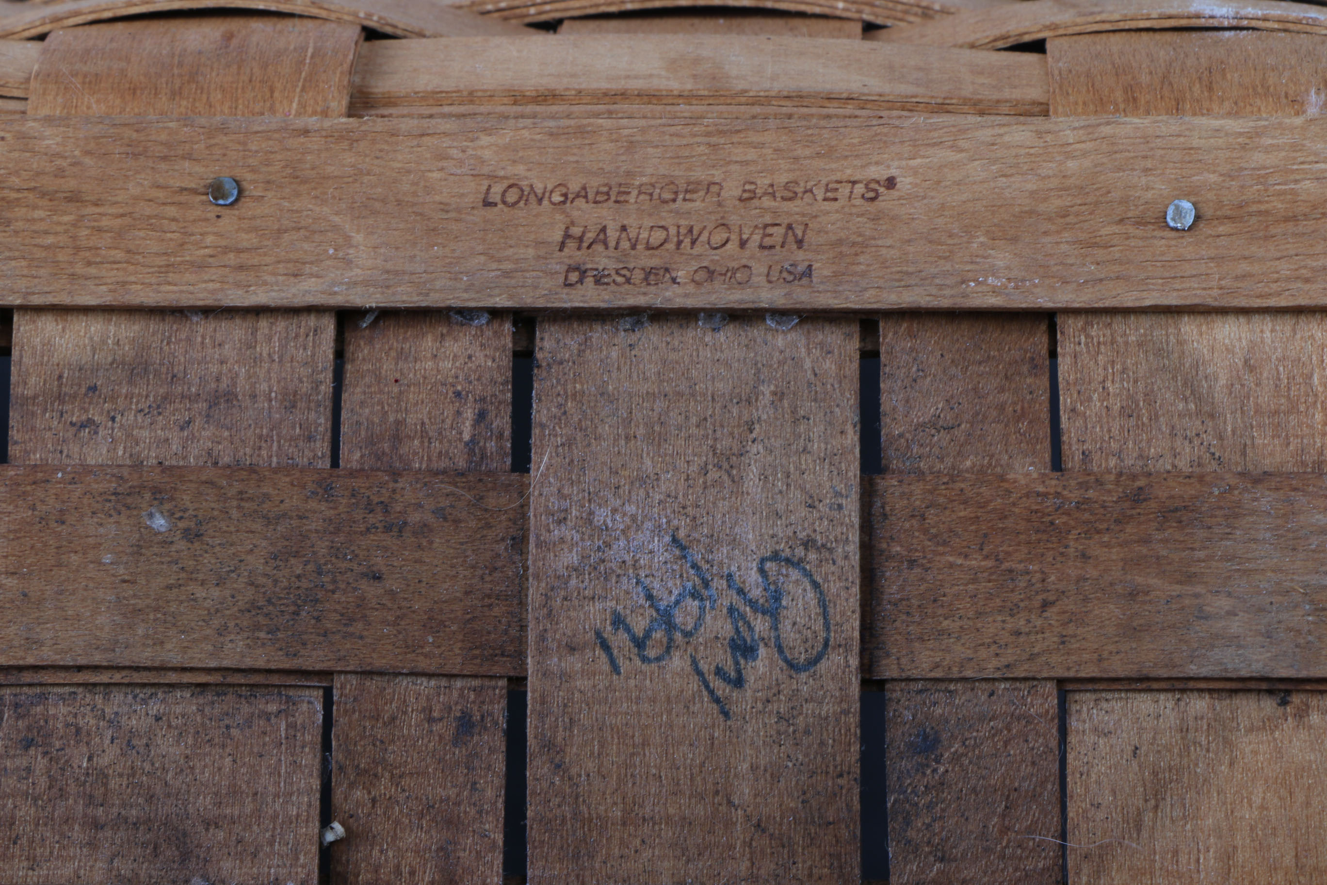A Collection of Five 1990s Longaberger Handwoven Baskets