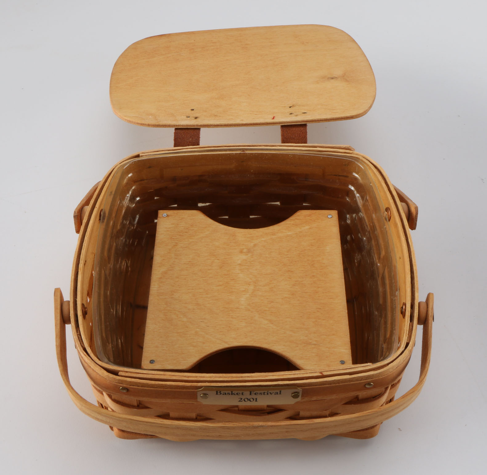 A Collection of Five 1990s Longaberger Handwoven Baskets