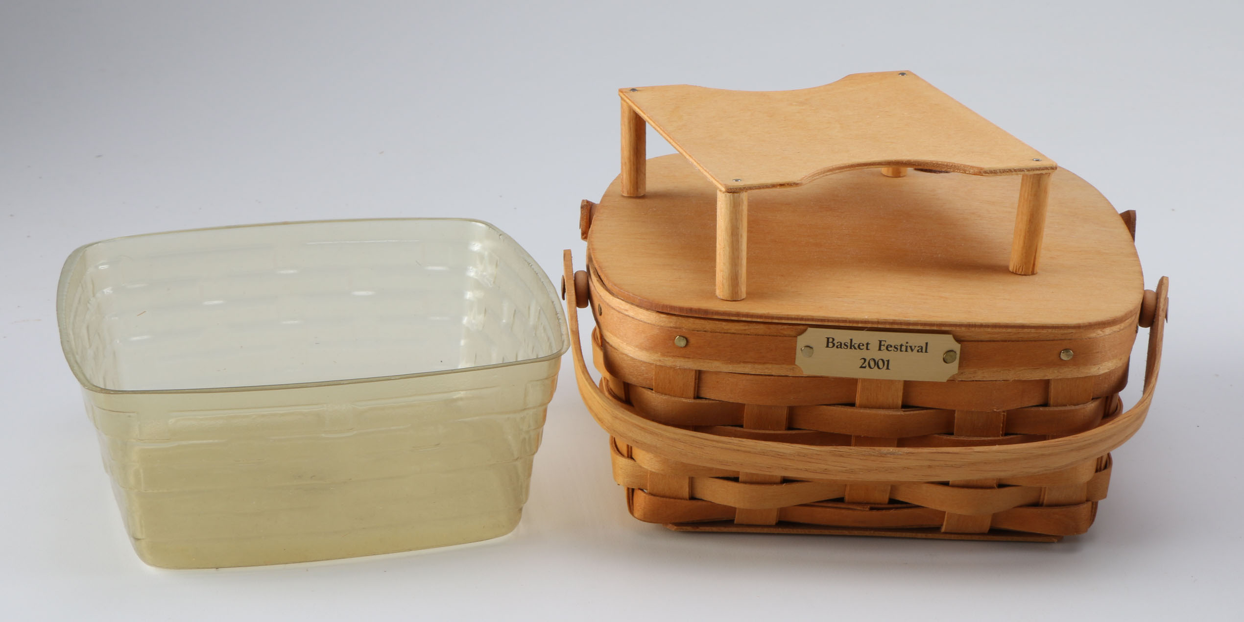 A Collection of Five 1990s Longaberger Handwoven Baskets