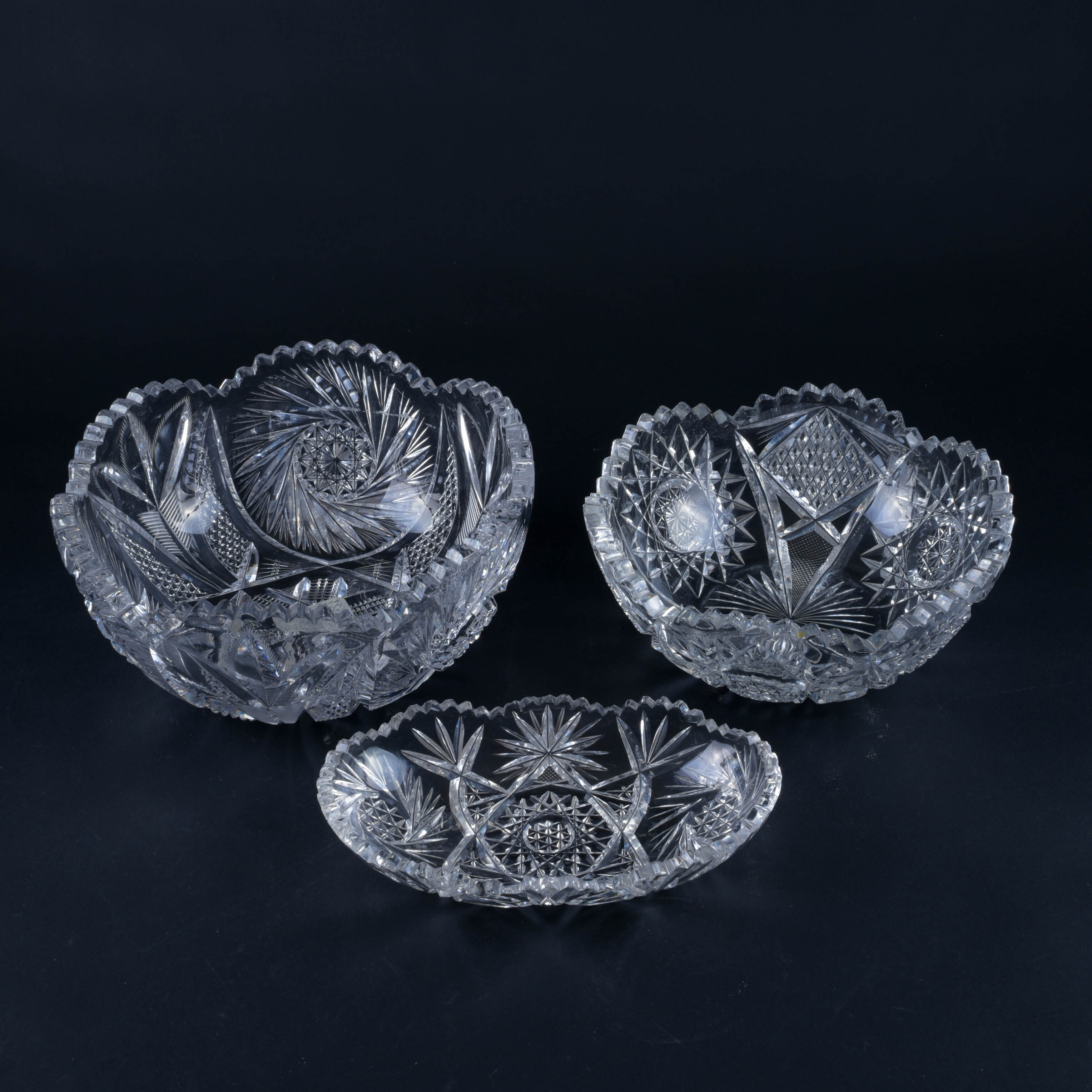Three Decorative Glass Bowls