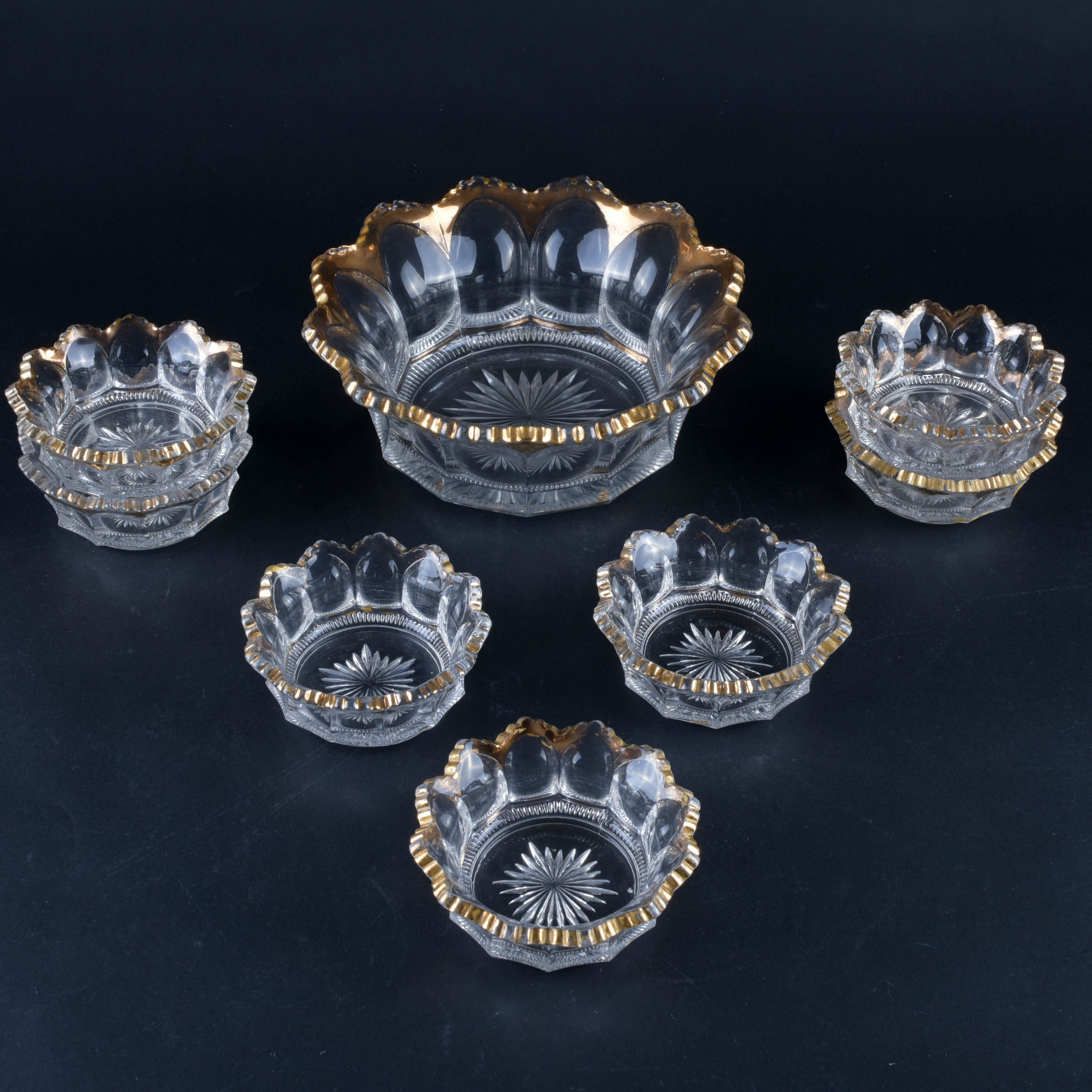 Heisey Glass Bowls with Gold Rims