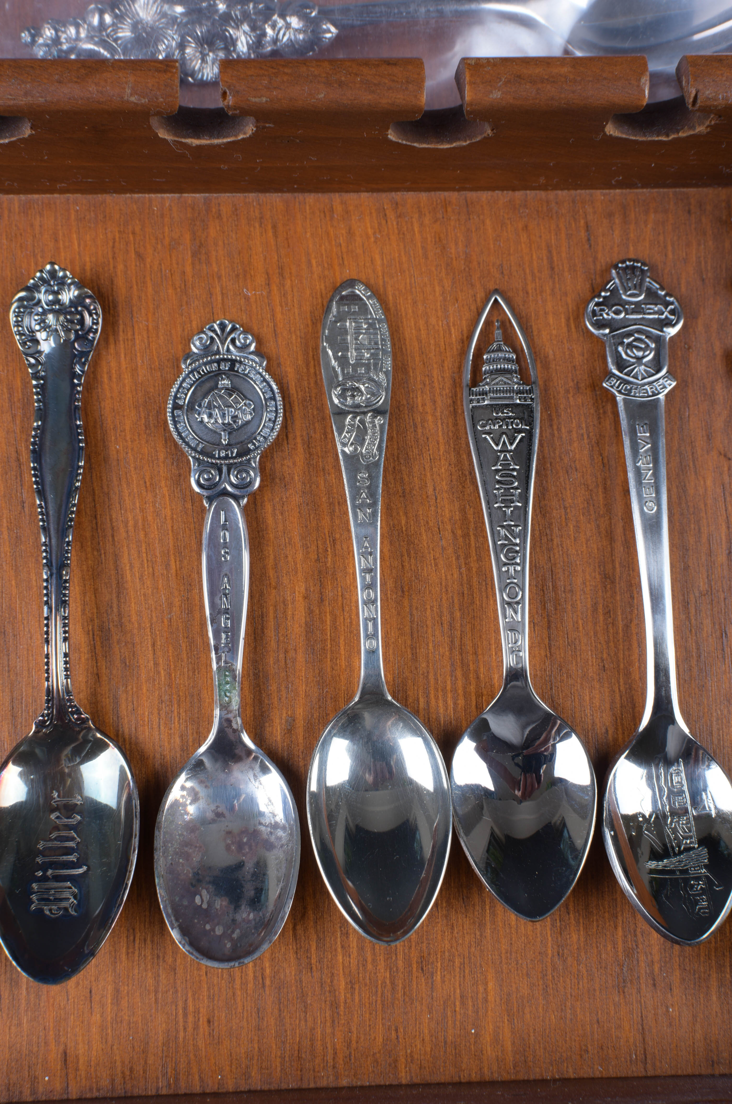 Spoon Display Rack with Set of Collector Spoons