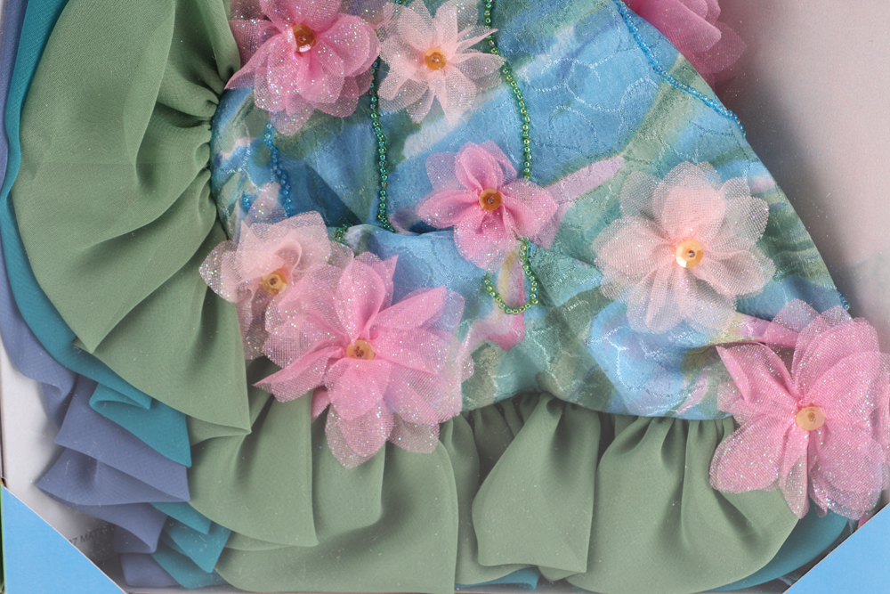 Claude Monet "Water Lily" Barbie and Porcelain Holiday Caroler Barbie Doll Pairing