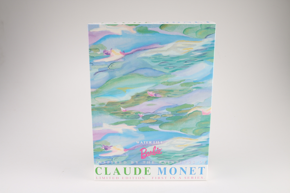 Claude Monet "Water Lily" Barbie and Porcelain Holiday Caroler Barbie Doll Pairing