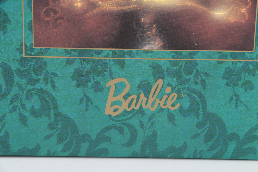 Claude Monet "Water Lily" Barbie and Porcelain Holiday Caroler Barbie Doll Pairing