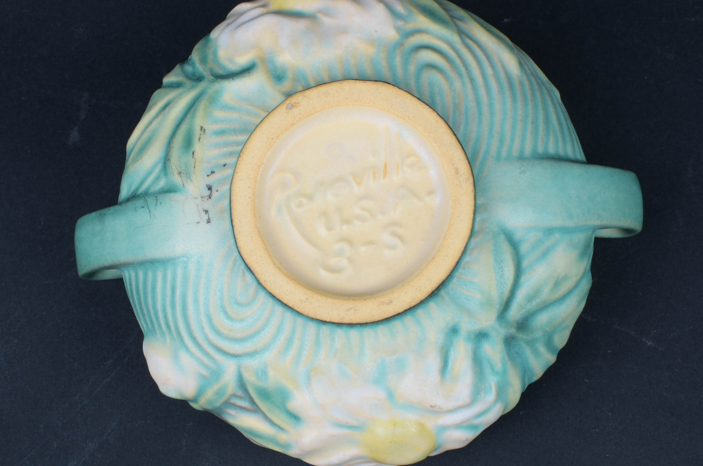 Vintage Roseville Teal Peony Tea Set