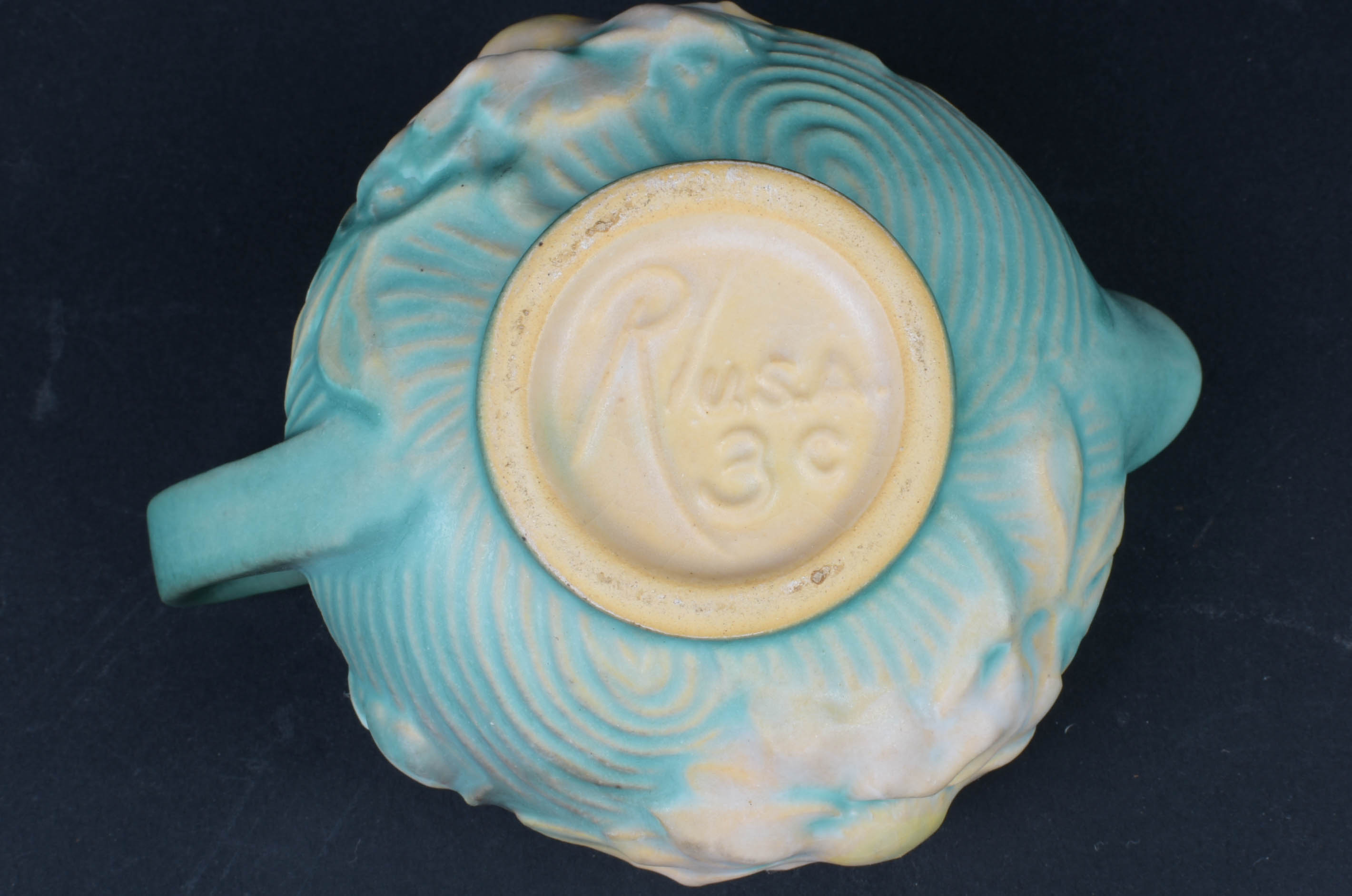 Vintage Roseville Teal Peony Tea Set