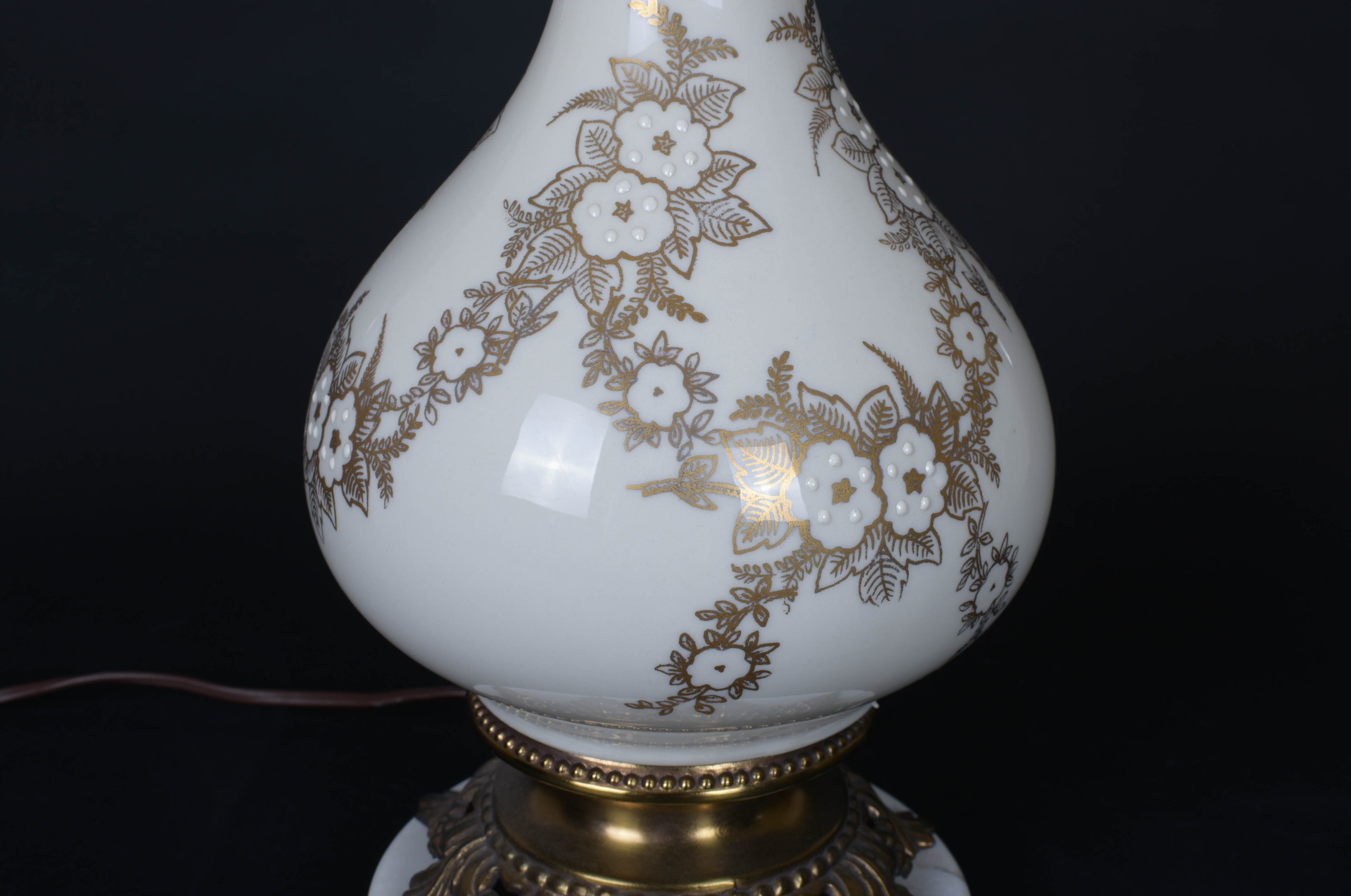 Vintage Table Lamp with Porcelain Base