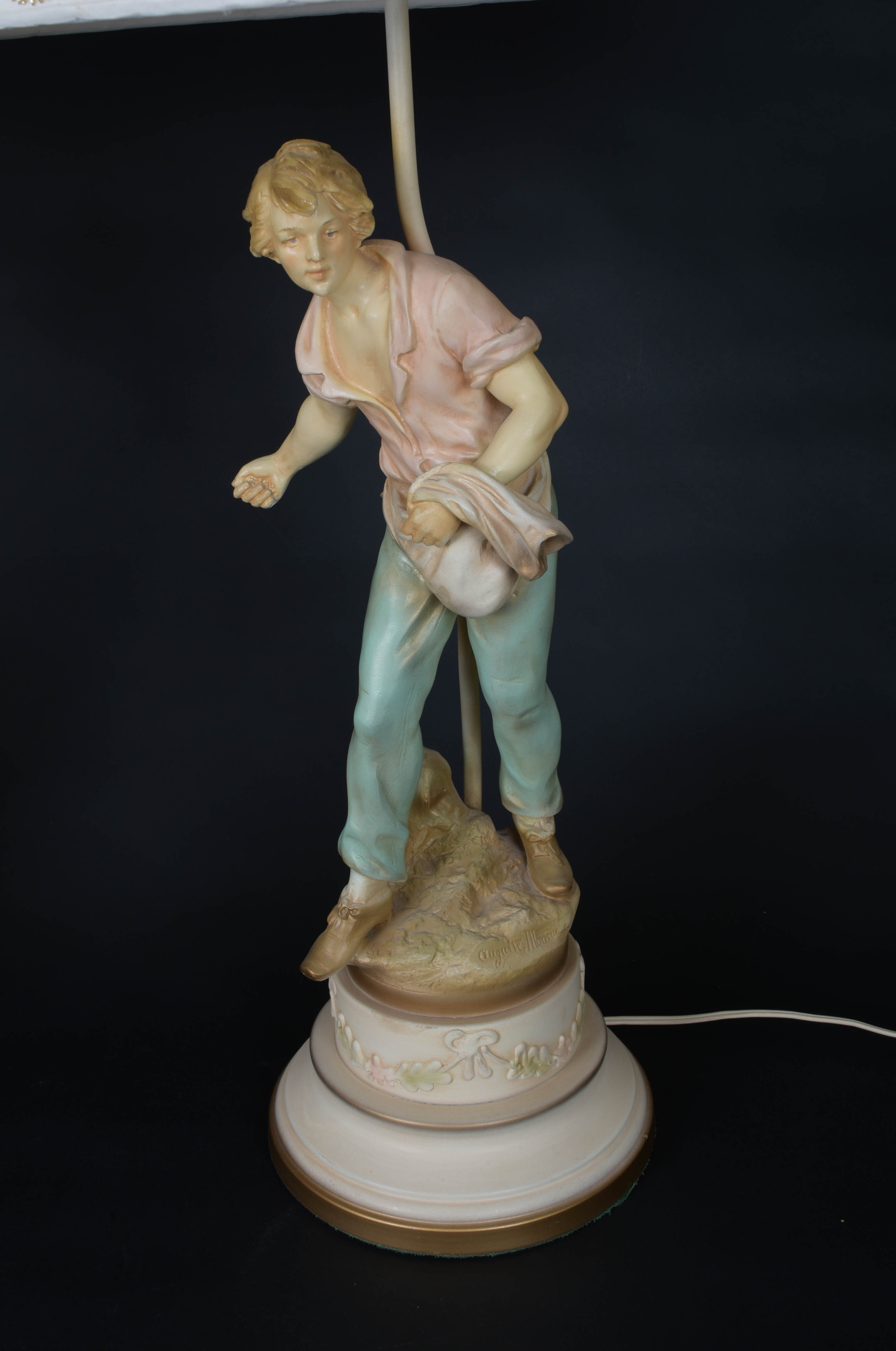 Pair of Vintage Auguste Moreau Figural Lamps