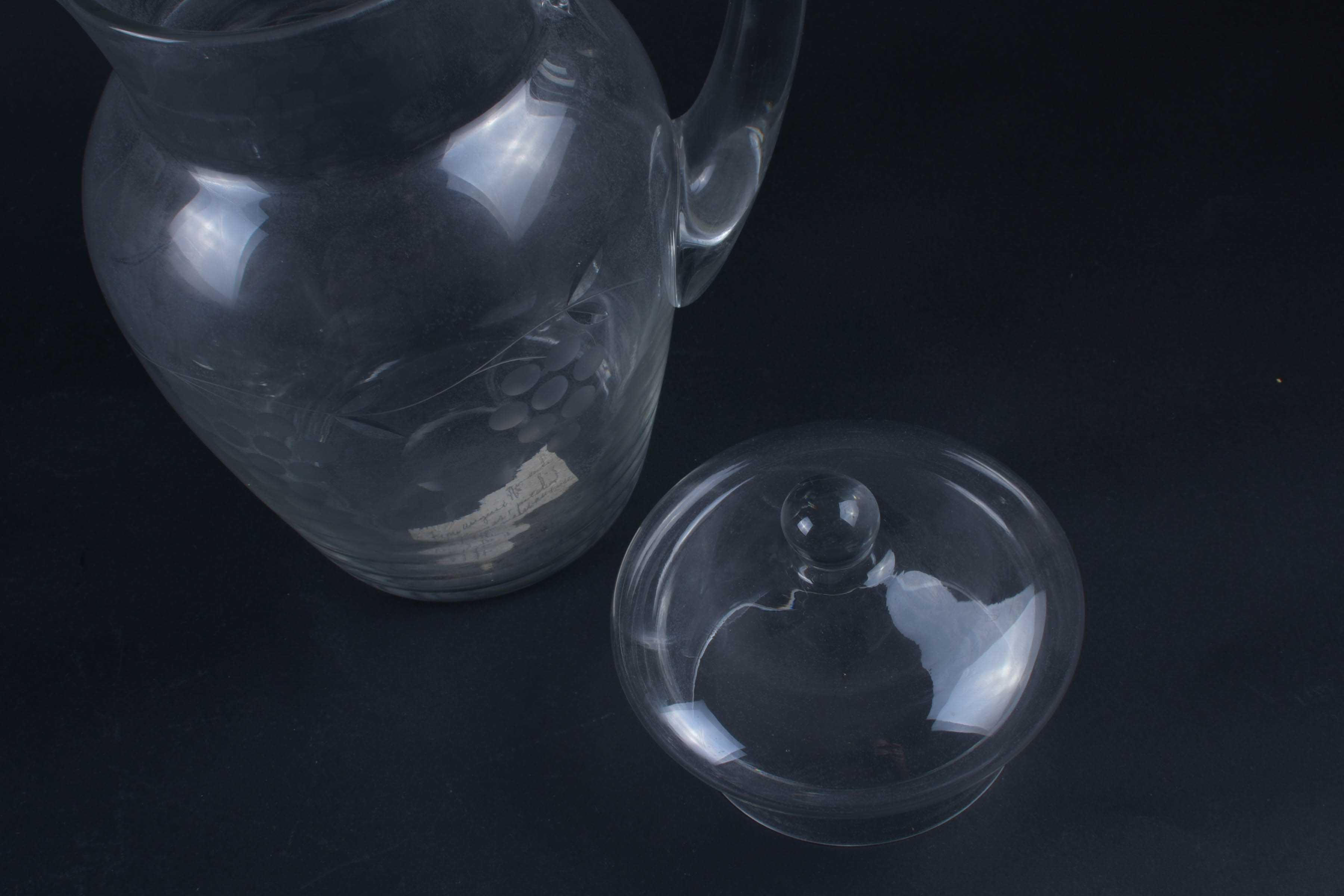 Grape Etched Champagne Glassware